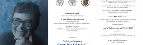 Dzień poświęcony pamięci Anny Solidarność