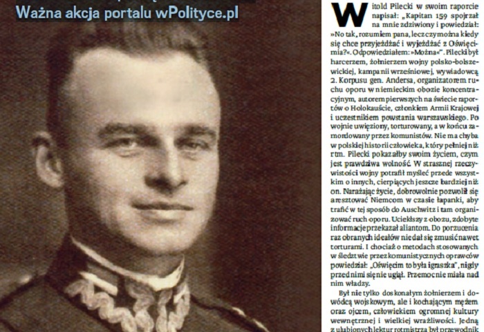 Rotmistrz Pilecki zasługuje na pomnik w Warszawie