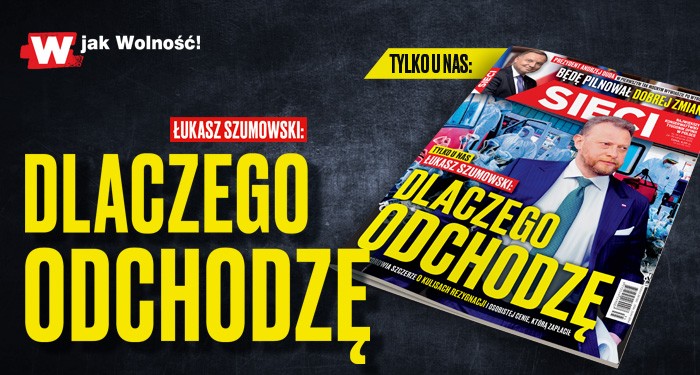 Szumowski w "Sieci": Nie uciekam od odpowiedzialności