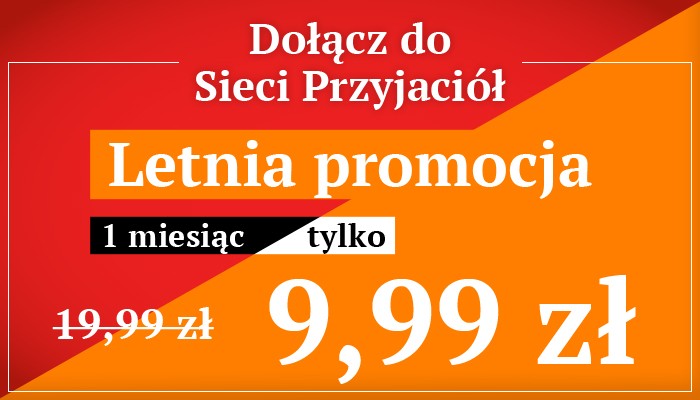 Tylko do końca sierpnia – miesięczny dostęp za pół ceny! Tylko do końca sierpnia – miesięczny dostęp za pół ceny!