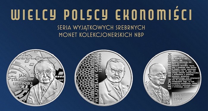 Wielcy polscy ekonomiści na monetach kolekcjonerskich NBP 